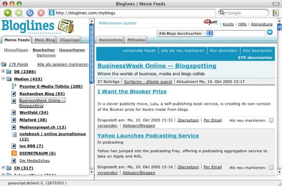 RSS-Reader im Web
